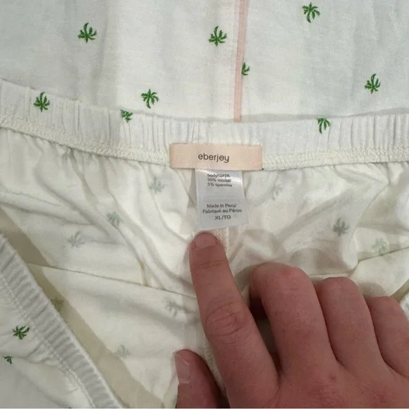 Eberjey Gisele Printed Modal Shortie Short Palm Bellini Pajamas PJ Set - Picture 7 of 9